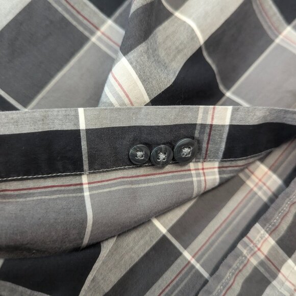 Cremieux Collection Size Large Plaid Button Down Gray/Black - Picture 7 of 16